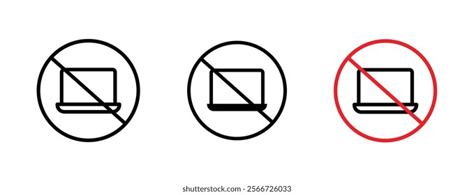 No laptop signs vector collection pack