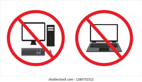 No Laptops Symbol and No Desktop symbol