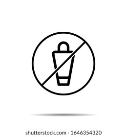 No laundry bag icon. Simple thin line, outline vector of laundry ban, prohibition, forbiddance icons for ui and ux, website or mobile application