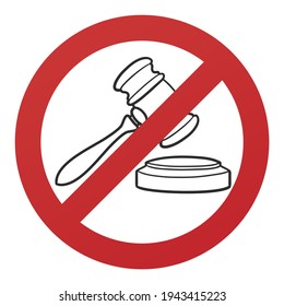 No Laws Symbol Isolated on White Background. Vector Illustration Prohibition Stop Sign.