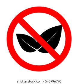 No Leaf sign illustration. 