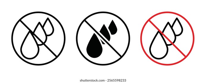 No leakage sign vector in black and red colors