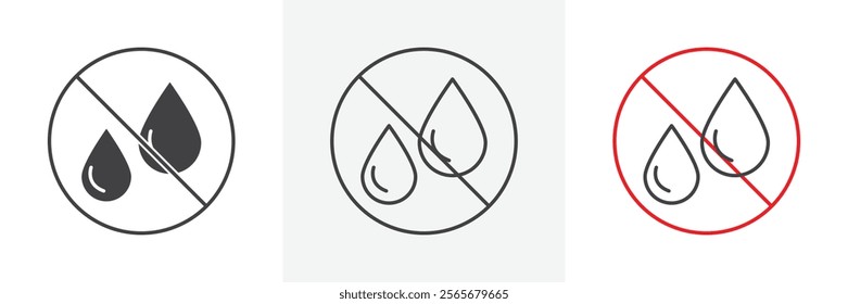 No leakage sign vector in black and colored versions