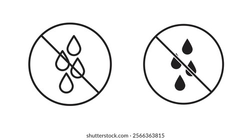 No leakage sign vector in line stroke and flat versions