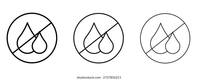 Kein Leckzeichen Vektor Logo Design Template. Bearbeitbare Strichgrafiken.