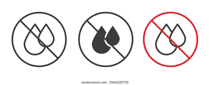 No leakage signs collection for website design, app, UI design.