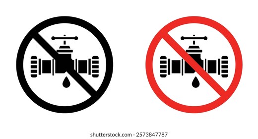 No leakage signs vector set