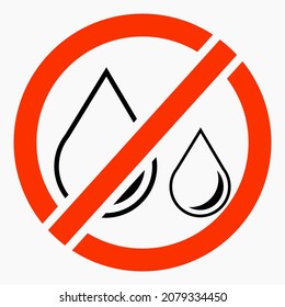 No leaks icon. No drops. No rain. Lack of water. Leakage protection. Vector icon. Commercial line vector icon for websites and mobile minimalistic flat design.