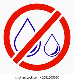 No leaks icon. No drops. No rain. Lack of water. Leakage protection. Vector icon. Commercial line vector icon for websites and mobile minimalistic flat design.