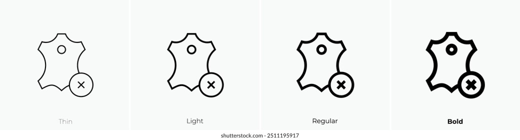 sem ícone de couro. Design fino, leve, regular e negrito, isolado no fundo branco