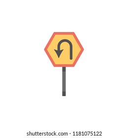 No left colored icon. Element of road signs and junctions icon for mobile concept and web apps. Colored No left can be used for web and mobile on white bakgorund