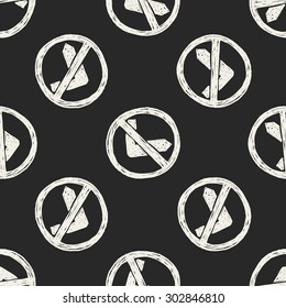 no left turn doodle seamless pattern background
