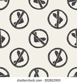 no left turn doodle seamless pattern background