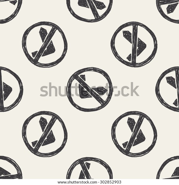 no left turn\
doodle seamless pattern\
background