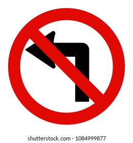 No Left Turn Sign