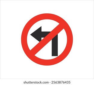 No Left Turn Sign png and jpg illustration