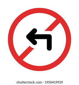 No gira a la izquierda el vector de señal de tráfico.