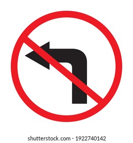 No Left Turn Traffic Signs Icon Stock Vector (Royalty Free) 1922740142 ...