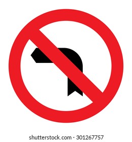 No left turn warning of traffic signs,on vector background.