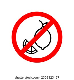 No lemon sign simple icon illustration on white background..eps