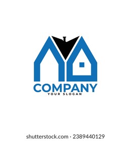 NO letter creative real estate vector logo design.