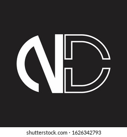 NO Letter logo monogram with oval shape negative space design template