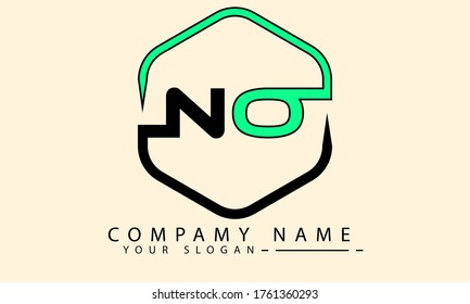NO letter Logo. Vector Branding Letter based capital design