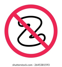 No letter Z sign, restricted letter z sign, letter z not allowed icon, do not use letter z sign