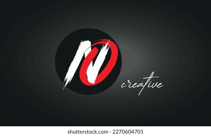 NO Letters Brush Paint Logo icon, Elegant Vector Design