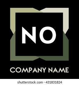 NO letters business logo creative  icon design template elements in abstract background logo, design identity in square with four colors, modern alphabet letters
