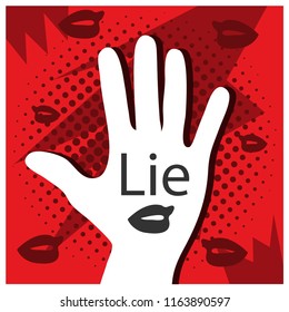 No lie with hand Vector Icon Illustration.
