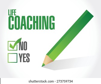 no life coaching approval sign concept illustration design over white