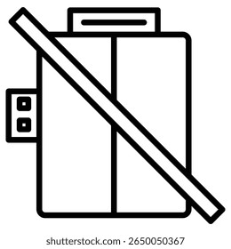 Icono de no elevación Logotipo de arte de contorno delgado plano