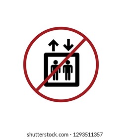 NO LIFT icon vector. NO ELEVATOR symbol. NO icon vector. symbol. Linear style sign for mobile concept and web design. NO LIFT symbol logo illustration. vector graphics - Vector.