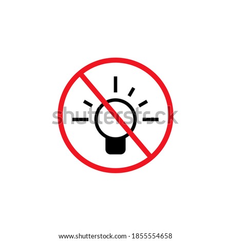 No light bulb sign vector image. No light forbidden light bulb sign vector image.