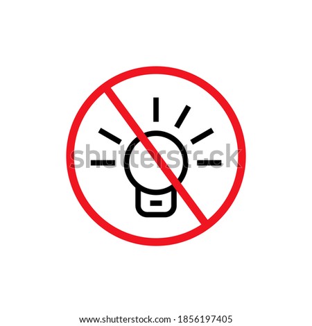 No light bulb sign vector image. No light forbidden light bulb sign vector image.
