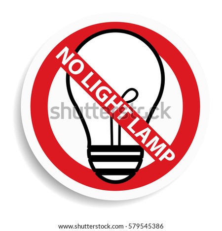 No light lamp sign on white background.vector illustration