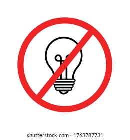 No Light sign icon.  Simple vector design