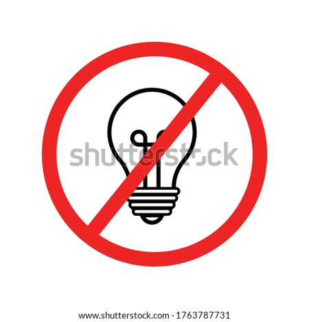 No Light sign icon.  Simple vector design