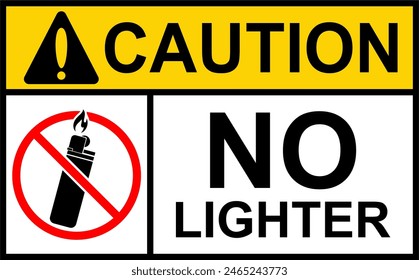 No Lighter Icons allowed, No Matching Symbols. Illustration of Prohibited Fire Sources as a Silhouette Vector Sign, Symbol, Icon and Logo for Design, Warning, Information, Website, Presentation or app