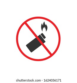 No lighter sign vector icon no fire icon no smoking