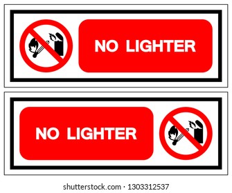 No Lighter Symbol Sign, Vector Illustration, Isolate On White Background Label. EPS10