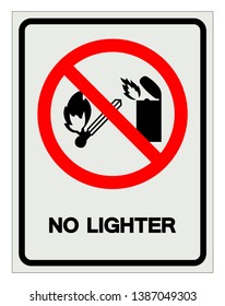 No Lighter Symbol Sign, Vector Illustration, Isolate On White Background Label. EPS10