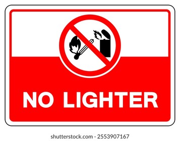 No Lighter Symbol Sign, Vector Illustration, Isolated On White Background Label.EPS10