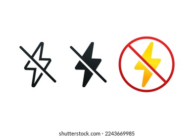 No lightning icon. Illustration vector