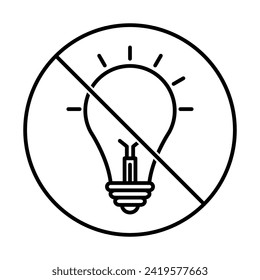 
No lights. concept energy crisis icon in trendy outline style design. Vector illustration isolated on white background.