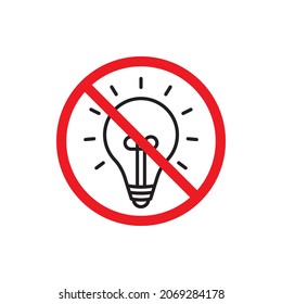 No lights. Energy crisis icon concept isolated on white background. Vector illustration