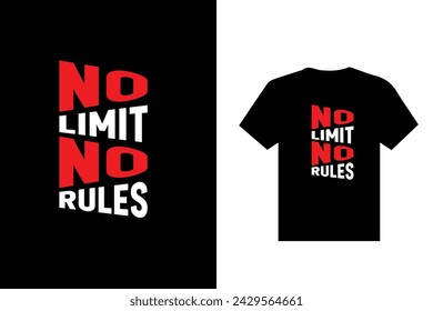no limit no rules tipografía plantilla de diseño de camiseta 