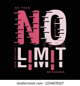no limit slogan lettering graphic fashion, typography vector, for t shirt print, casual style 