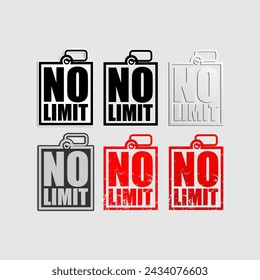 no limit stamp and sticker vector set design
